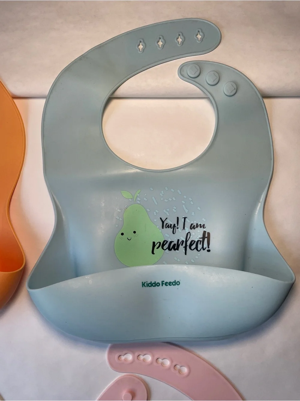 Four (4) Silicone Baby and Toddler Bibs